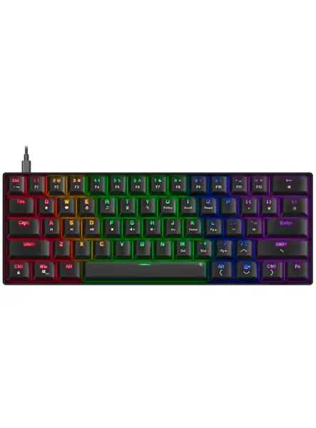 Speedlink Atmos Rgb Rainbow Mechanical 60% Gaming Keyboard With Brown Switches Black Us Layout