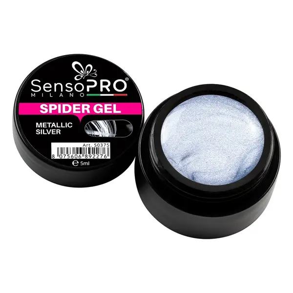 Spider Gel SensoPRO Milano Metallic Silver, 5 ml