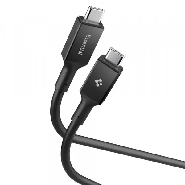 Spigen Cablu Date si Incarcare USB-C - USB-C Spigen EB10020CC, 100W, 2m, Negru