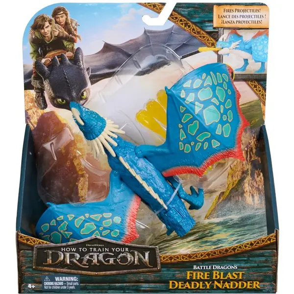 Spin Master Dreamworks Dragons World of Berk - Battle Dragons, Fire Blast Deadly Nadder How to Train Your Dragon 2025, Multicolor, 4 ani+