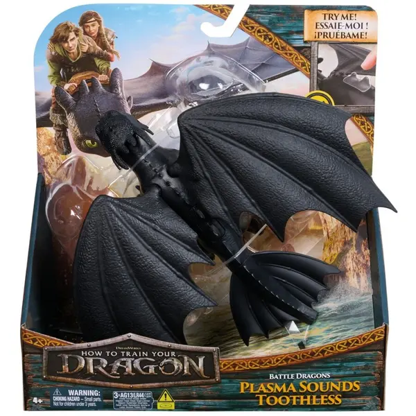 Spin Master Dreamworks Dragons World of Berk - Battle Dragons, Plasma Sounds Toothless How to Train Your Dragon 2025, Multicolor, 4 ani+