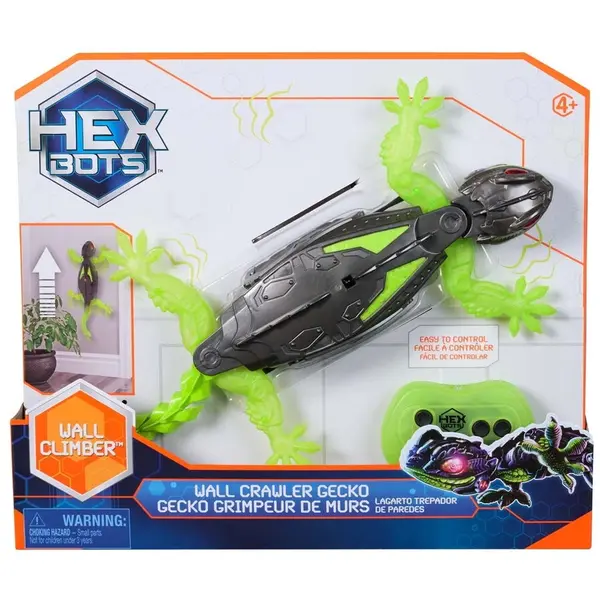Spin Master HEX BOTS – Wallcrawler Gecko teleghidat, Multicolor, 4 ani+