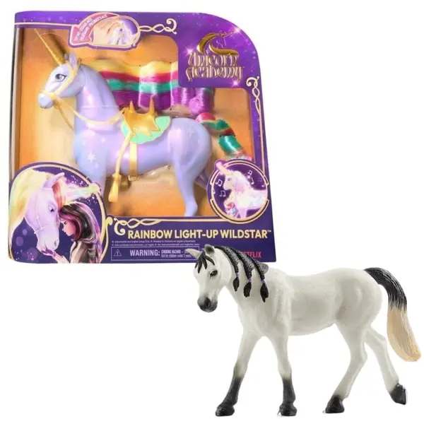 Spin Master Pachet - Set de joaca Unicorn Academy - Unicornul Lightstar + Figurina Schleich, Horse Club, Iapa Araba