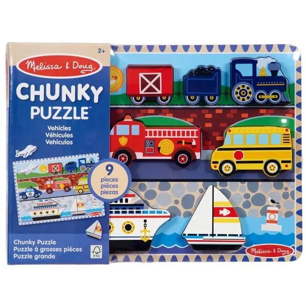 Spin Master Puzzle din lemn Melissa & Doug Spin Master - Vehicule 9 piese 2Ani+