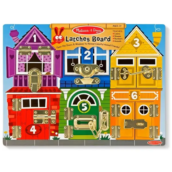 Spin Master Set de joaca Melissa & Doug Placa din lemn cu zavoare, 3 Ani+, Multicolor
