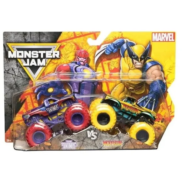 Spin Master Set masinute metalice Monster Jam Spin Master - The Sentinels vs Wolverine 1:65