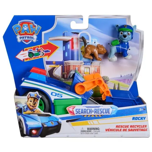 Spin Master Vehicul Paw Patrol Spin Master - Rocky Search & Rescue Rescue Recycler cu figurina