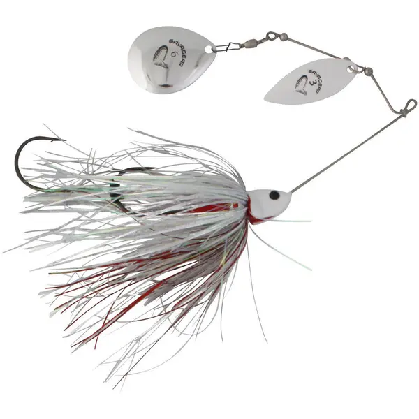 Spinnerbait Da'Bush Spinnerbait 14cm 21G White Silver Holo Flame