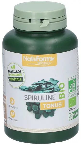 Spirulină, 200 comprimate, Nat&Form
