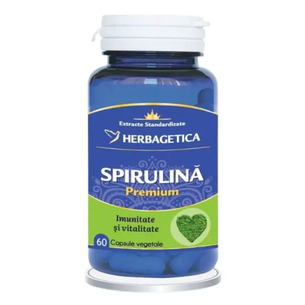Spirulina Premium, Herbagetica | 60 capsule