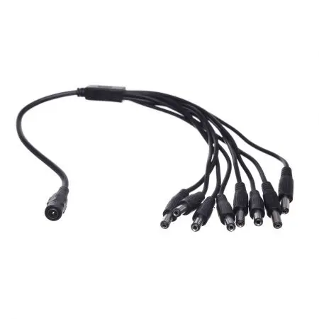 Splitter alimentare 12V DC, 1 intrare mamă la 8 ieșiri tată
