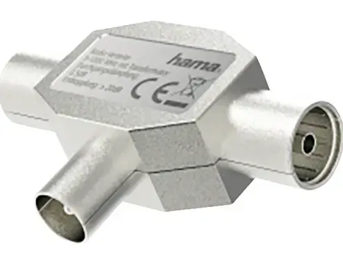 Splitter antena Hama 205237, mufa coaxiala - 2 prize coaxiale