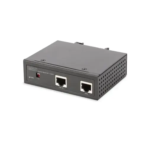 Splitter industrial Gigabit PoE, Digitus, 802.3bt, Negru