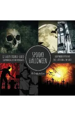 Spooky Halloween Scrapbook Paper Pad 8x8 Scrapbooking Kit for Papercrafts, Cardmaking, Printmaking, DIY Crafts, Holiday Themed, Designs, Borders, Back - Crafty As Ever