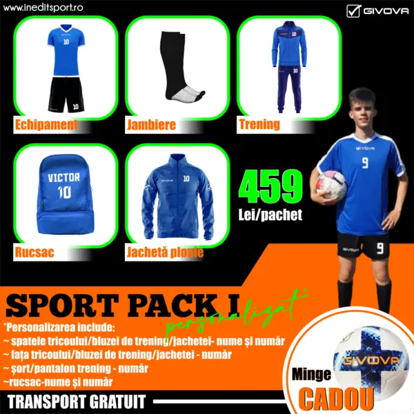 SPORT PACK 1 personalizat ALBASTRU