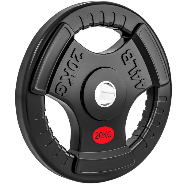 SPORTNOW Disc de Greutăți 20 kg cu Orificiu de 5 cm și 3 Mânere | Aosom Romania