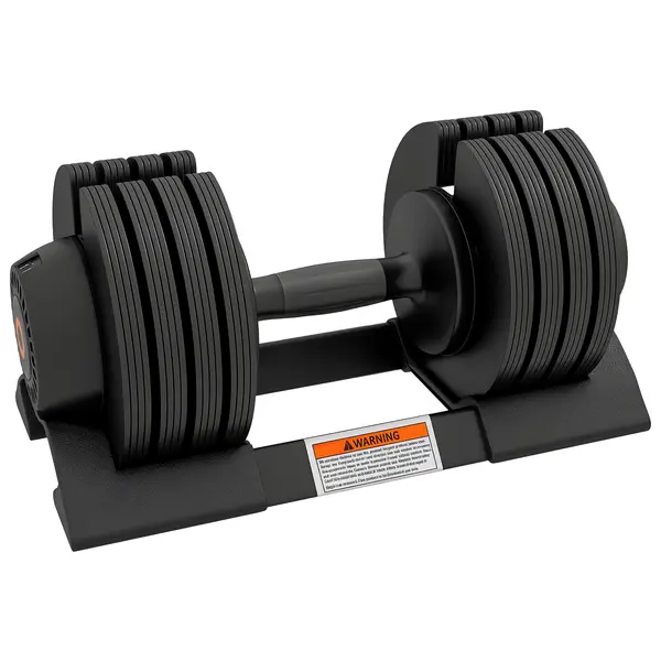SPORTNOW Ganteră individuală ajustabilă, 2,7/5/7,3/9 kg, ganteră cu bol de depozitare, cu mânere antiderapante, negru | Aosom Romania