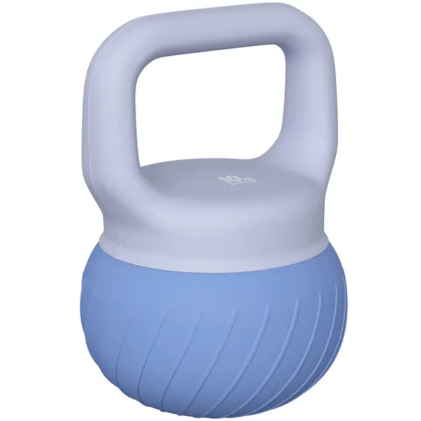 SPORTNOW Kettlebell 10 kg, kettlebell cu mâner ergonomic antiderapant, greutate tip bilă, fitness, antrenament, Albastru | Aosom Romania
