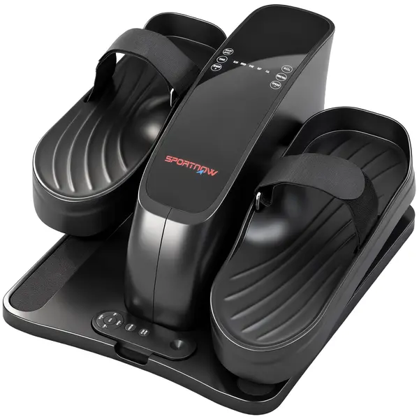 SPORTNOW Mini pedalier, 12 viteze, ecran LED, telecomandă, antiderapant, portabil, metal, plastic, negru | Aosom Romania