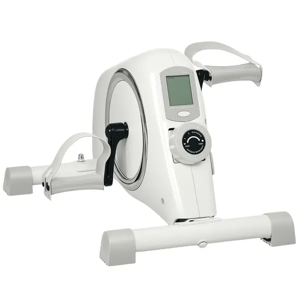 SPORTNOW Pedalez Mini-Heimtrainer, Pedale Sub Birou, Exerciții pentru Brațe și Picioare, 8 Nivele de Rezistență, Oțel, Alb | Aosom Romania