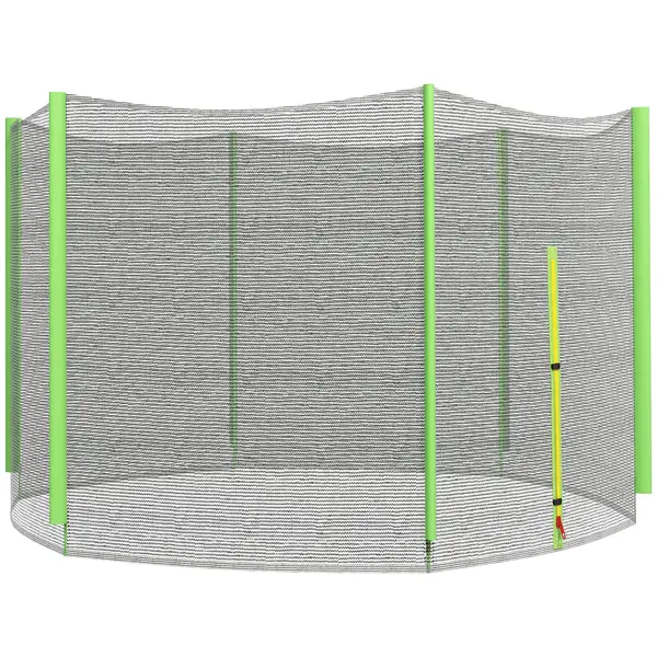 SPORTNOW Plasă Protecție Trambulină Rotundă 244cm cu 6 Stâlpi Drepti Rezistentă Negru/Verde | Aosom Romania