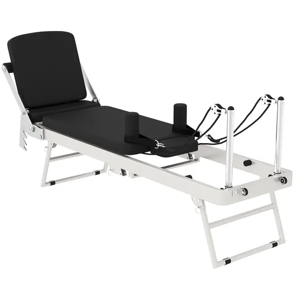 SPORTNOW Reformer Pilates Pliabil pentru Acasă cu 2 Benzi Elastice, Bară Reglabilă și Înălțime a Scripetelui, Trainer Multifuncțional pentru Antrenament Complet | Aosom Romania