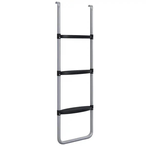 SPORTNOW Scară de trambulină cu 3 sau 2 trepte late orizontale, carlig universal, capacitate de 120 kg, 110 x 32 cm argintiu | Aosom Romania