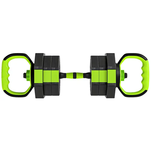 SPORTNOW Set Greutăți Sală 6-în-1, Multifuncțional, 20 kg, Plastic și Nisip, 125x18x18 cm, Verde | Aosom Romania