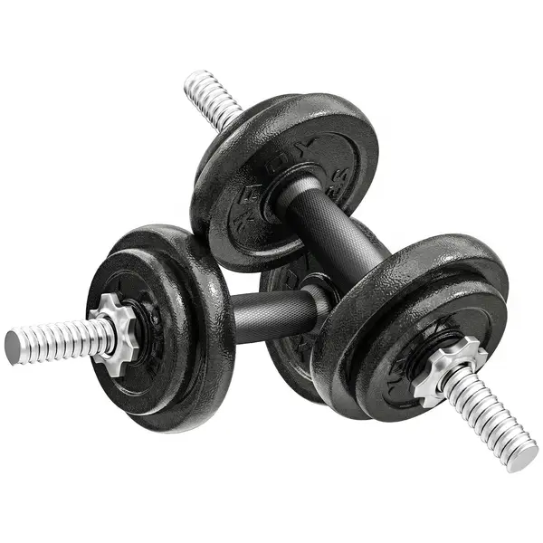 SPORTNOW Set Greutăți și Halteră de 20kg cu Mânere Antiderapante 8 Discuri de Greutate | Aosom Romania