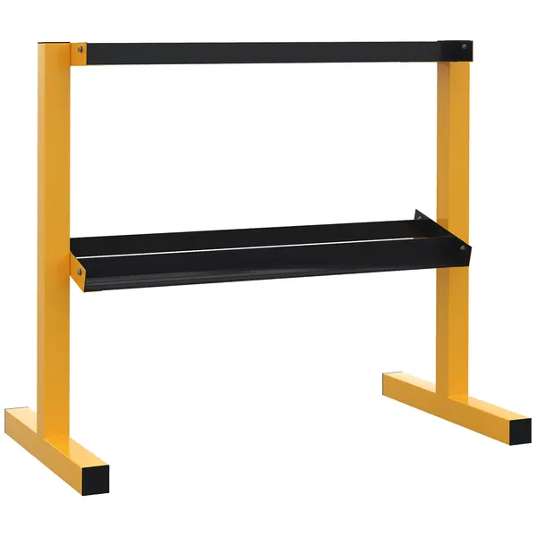 SPORTNOW Suport pentru gantere, până la 270 kg, 2 niveluri, cadru din oțel, galben, 92,5 x 50,5 x 80,5 cm | Aosom Romania