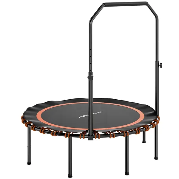 SPORTNOW Trambulină fitness cu mâner reglabil, trambulină sport pentru interior și exterior, oțel, plastic, Orange | Aosom Romania