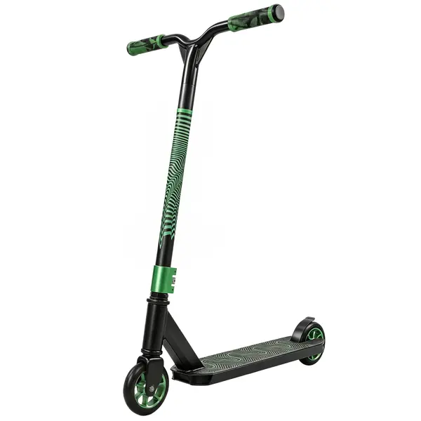 SPORTNOW Trotinetă acrobatică pentru trucuri Trotinetă Freestyle cu Rulmenți ABEC-9 Roți 120 mm Rotație 360° pentru Skatepark Verde | Aosom Romania
