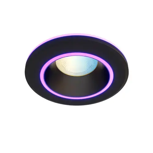 Spot de tavan LED Calex Smart Halo 10cm, RGB, lumina calda, 6.5W, 340 lumeni, Clasa G (Negru)