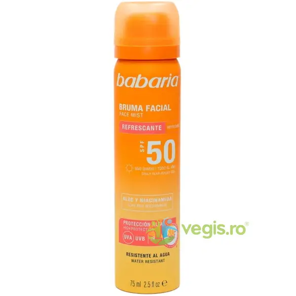 Spray cu Protectie Solara pentru Ten SPF50 cu Aloe Vera si Niacinamida 75ml