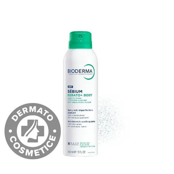 Spray de corp calmant anti-imperfectiuni Kerato+ Sebium, 150ml, Bioderma