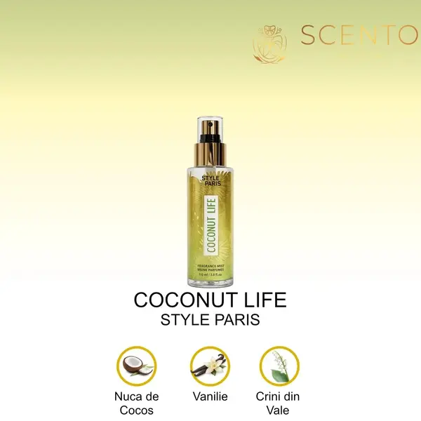 Spray de corp Coconut Life - Style Paris, 100 ml