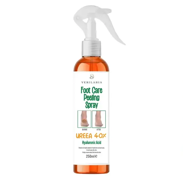 Spray Exfoliant pentru Picioare, UREE, Acid Hialuronic, Peeling, Extract de Portocale, Improspatare si Ingrijire Profunda, Verilaria, 250ml