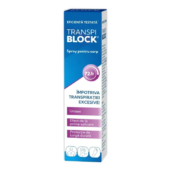 Spray pentru corp Transpiblock, 100 ml, Zdrovit