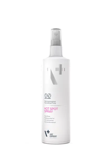 Spray pentru tratamentul leziunilor locale ale pielii, la caini si pisici, Nanosilver HOT SPOT Vet Expert, 100ml