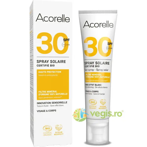 Spray Protectie Solara pentru Fata si Corp SPF30 cu Ulei de Karanja si Propolis Bio 100ml