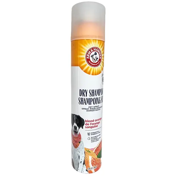 Spray si Sampon Uscat 2-in-1, Arm & Hammer, pentru Caini si Catelusi, cu Bicarbonat de Sodiu, Aroma Portocale Rosii, 142gr