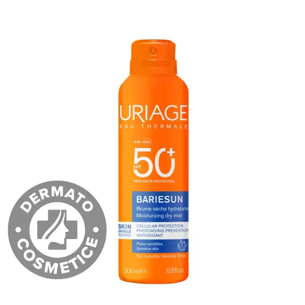 Spray uscat pentru protectie solara Bariesun SPF50+ Skin Shield, 200ml, Uriage
