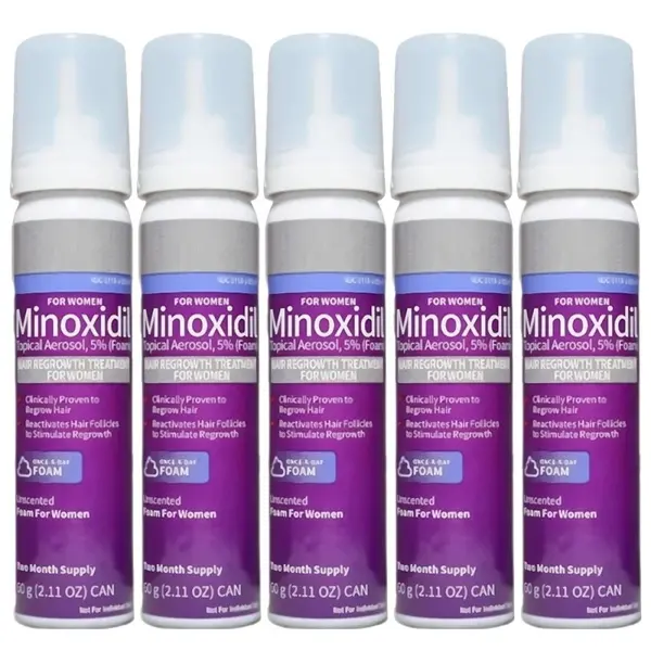 Spuma, Kirkland Signature, Minoxidil 5%, Tratament Impotriva Caderii Parului, pentru Femei, 5x 60ml