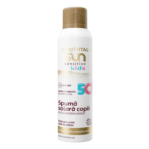 Spuma protectie solara copii SPF50 Sun Sensitive Kids, 150 ml, Gerovital