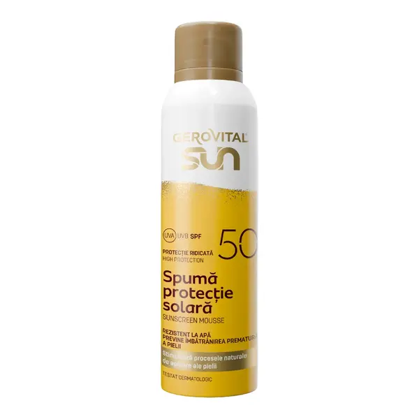 Spuma protectie solara SPF50 Sun, 150 ml, Gerovital