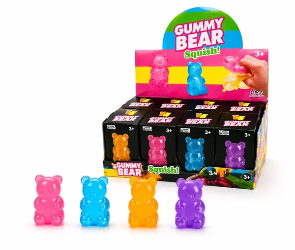 Squishy Ursulet Gummy Bear Antistres 8cm pentru Copii - Jucarie Moale si Elastica