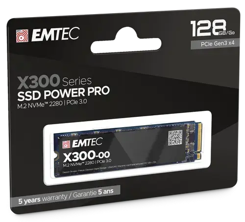 SSD EMTEC X300 POWER PRO, 128GB, M.2 2280, PCIe Gen3 x4