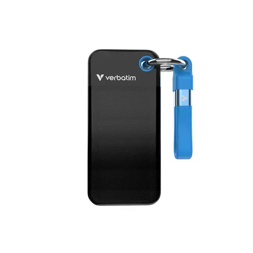 SSD extern Verbatim Pocket, 1TB, USB 3.2 Gen 2 (Negru/Albastru)