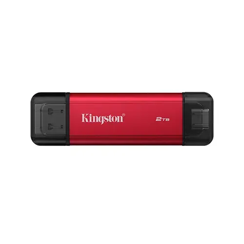 SSD portabil Kingston Dual Portable Solid, 2TB, USB-A/USB-C (Rosu/Negru)