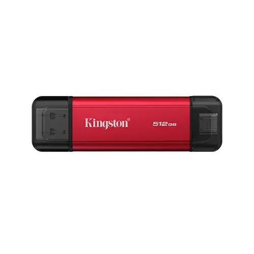 SSD portabil Kingston Dual Portable Solid, 512GB, USB-A/USB-C (Rosu/Negru)